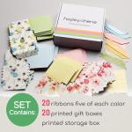 Floral Gift Boxes with Ribbons - 20 Pack