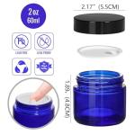 24 Pack Round Blue Glass Jars with Lids