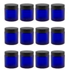 12-Pack of 4 oz Cobalt Blue Glass Jars