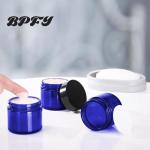 24 Pack Round Blue Glass Jars with Lids