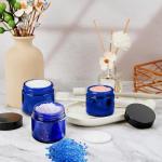 24 Pack Round Blue Glass Jars with Lids