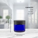 12-Pack of 4 oz Cobalt Blue Glass Jars