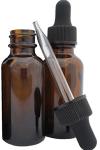 Amber Glass Dropper Bottles with Tapered Droppers - 2 Pack