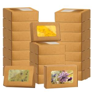 40 PCS Mini Kraft Soap Boxes with Window