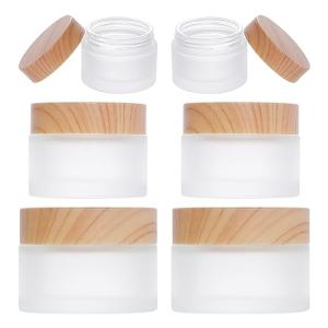 Glass Lotion Cream Jars with Lids - Set of 6