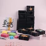 32 Black Soap Boxes with Windows for Gift Packing