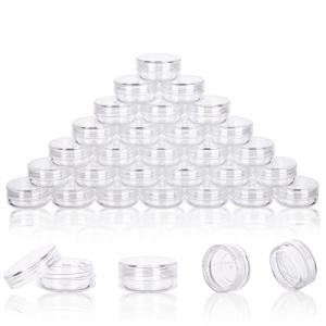 50 Clear Sample Jars with Lids and Labels