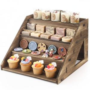 Wooden 4-Tier Soap Display Stand for Craft Fairs