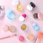 10 Travel Cosmetic Jars with Mini Spatulas