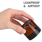 Amber Glass Jars with Lids - 3 Pack