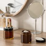 Amber Glass Jars with Lids - 3 Pack