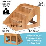Wooden 4-Tier Display Riser for Crafts