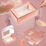 30 Mini Kraft Soap Boxes with Window - Rose Gold