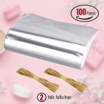 100 Clear Cellophane Soap Packaging Bags with Rope