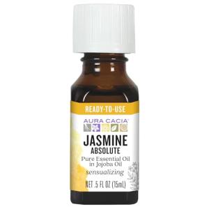 Aura Cacia Jasmine Absolute Oil with Jojoba 0.5 oz