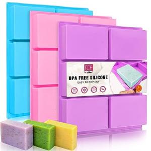 Walfos 3-Pack Silicone Soap Molds - Rectangle