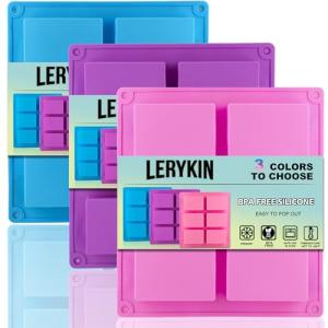 LERYKIN 3 Pack Silicone Soap Molds - 6 Cavities