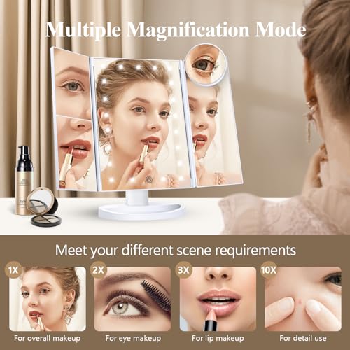 LED Vanity Mirror with Magnification and Touch Control