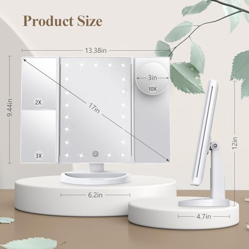 LED Vanity Mirror with Magnification and Touch Control