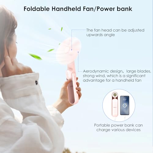 4-in-1 Portable Handheld Fan & Light - Pink