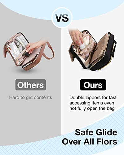 Travel Makeup Organizer with TSA Approved Transparent Cosmetic Bag