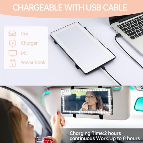 Rechargeable LED Car Visor Vanity Mirror Gift
