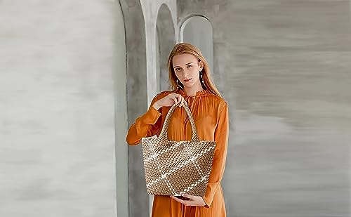 Hand-woven Vegan Leather Tote with Matching Purse