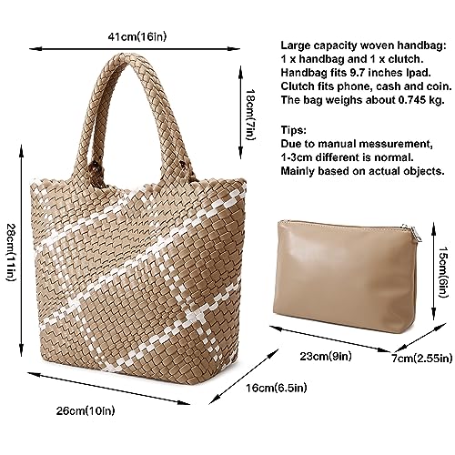 Hand-woven Vegan Leather Tote with Matching Purse