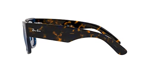 Ray-Ban RB0840S Mega Square Sunglasses, Blue Mirrored
