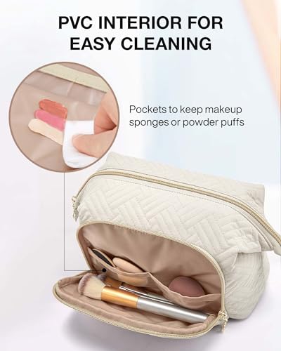BAGSMART Travel Makeup Bag - Small Cosmetic Organizer