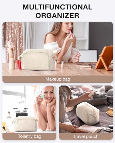 BAGSMART Travel Makeup Bag - Small Cosmetic Organizer