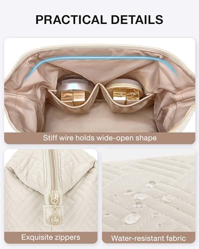 BAGSMART Travel Makeup Bag - Small Cosmetic Organizer