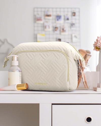 BAGSMART Travel Makeup Bag - Small Cosmetic Organizer