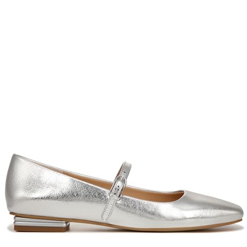 Franco Sarto Silver Metallic Mary Jane Flats