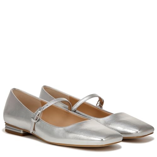 Franco Sarto Silver Metallic Mary Jane Flats