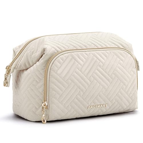 BAGSMART Travel Makeup Bag - Small Cosmetic Organizer