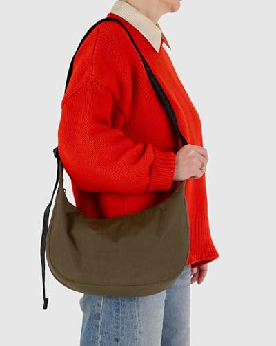 Seaweed Medium Nylon Crescent Bag for Women