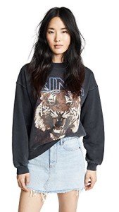 ANINE BING Black Tiger Sweatshirt for Women