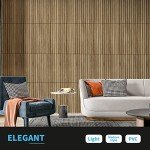 Walnut 3D Fluted Slat Wall Panel Tiles