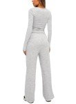Cozy 2-Piece Lounge Set for Women - Grey/White