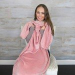 Cozy Travel Blanket and Pillow Set - Light Pink