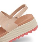 Sunset Coral Women’s Platform Sandals with Velcro Strap