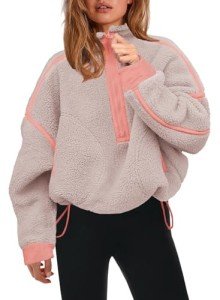 Cozy Oversized Fleece Pullover Jacket for Women