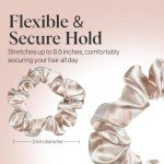 Kitsch Satin Hair Scrunchies for Women - Softer Than Silk Scrunchies for Hair | Satin Scrunchies for Girls | Satin Hair Ties for Women | Silk Hair Ties No Damage | Silk Ponytail Holders, 5 pcs Leopard