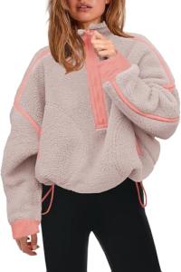 Cozy Quarter Zip Sherpa Pullover for Women