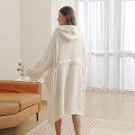 Cozy Lightweight Hooded Plush Bathrobe for Women