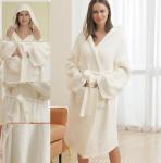 Cozy Lightweight Hooded Plush Bathrobe for Women