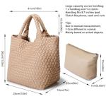 Vegan Leather Woven Tote Bag for Women