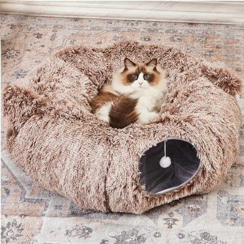 Large Cat Tunnel Bed & Cave Collapsible Plush