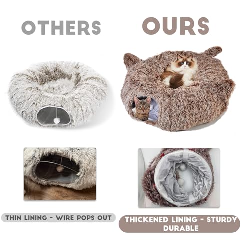 Large Cat Tunnel Bed & Cave Collapsible Plush